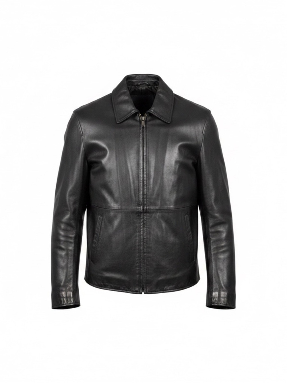 Wilsons Leather Black Zip-Front Leather Jacket